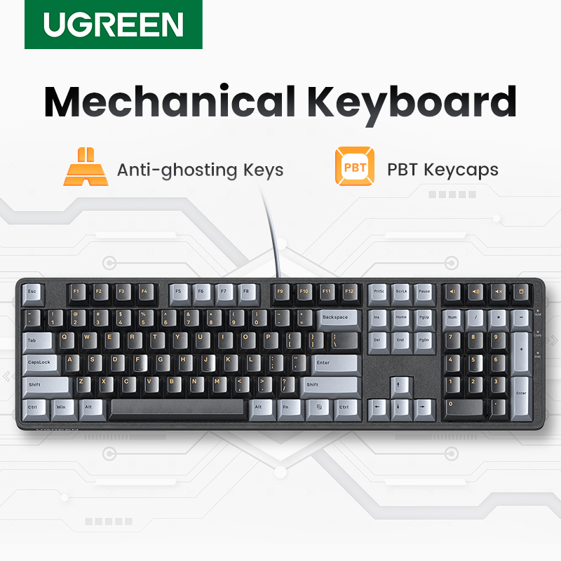 Gaming Keyboard Corsair - UGREEN-108 PBT Keycaps Teclado Mecânico com