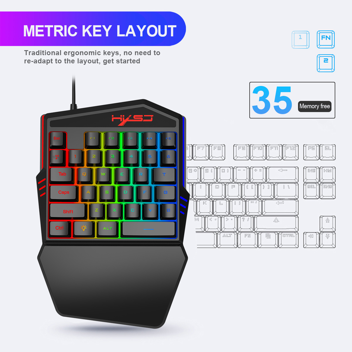 HXSJ-Teclado para jogos de ret - Gaming Keyboard Hand avaliação e preço