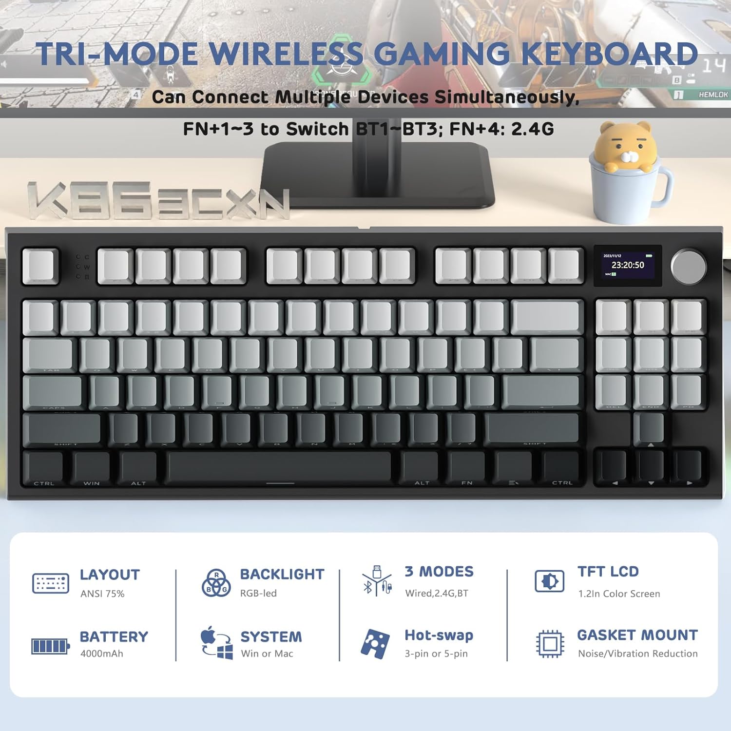 Teclado Mecânico Sem Fio ATTAC - Gaming Keyboard Corsair avaliação e preço
