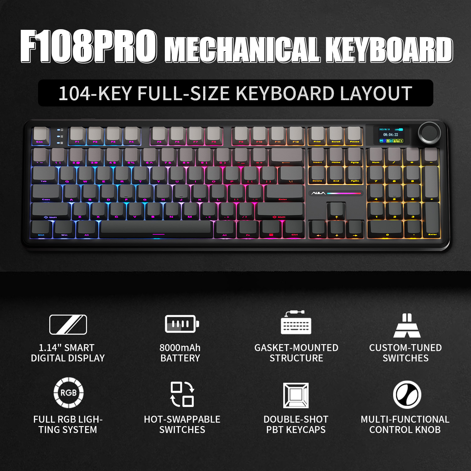 Teclado Mecânico AULA F108 PRO - Gaming Keyboard Corsair avaliação e preço
